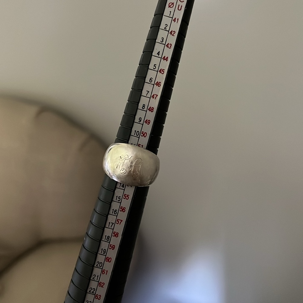 Antique Monogram Sterling Silver Ring - image 1